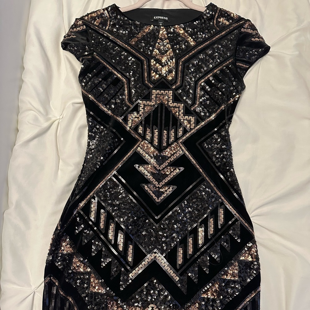 COPY - Black and Gold sparkle formal dress